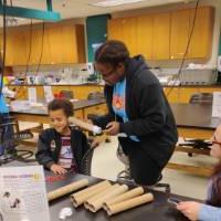 kids engaging in a sound Family Engineering Activity